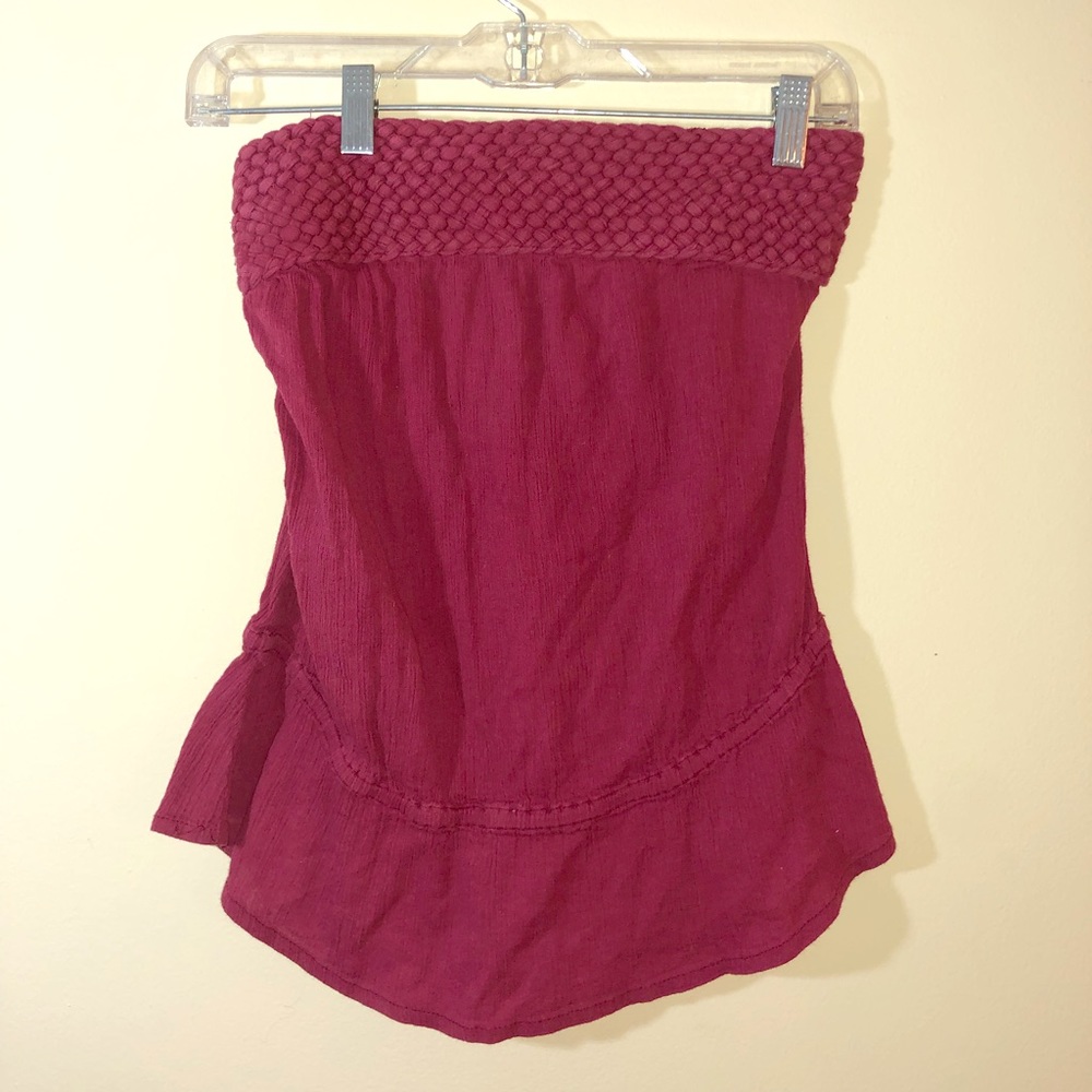 Charlotte Russe maroon strapless top